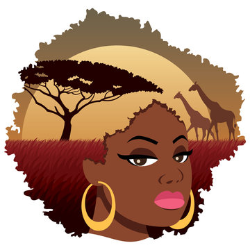 recommend clip art: African Girl Landscape