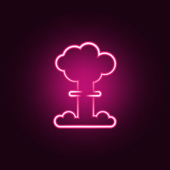 Nuclear bomb neon icon. Elements of Mad science set. Simple icon for websites, web design, mobile app, info graphics