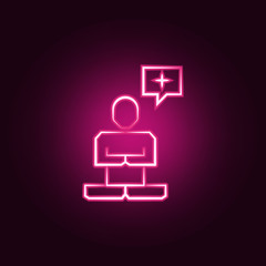 Transcendence neon icon. Elements of Mad science set. Simple icon for websites, web design, mobile app, info graphics