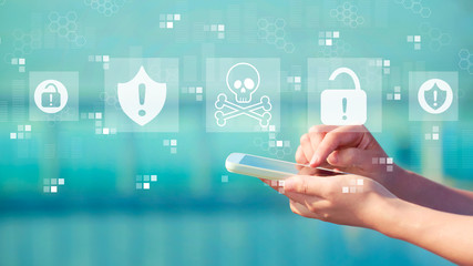 Virus and scam theme with smartphone