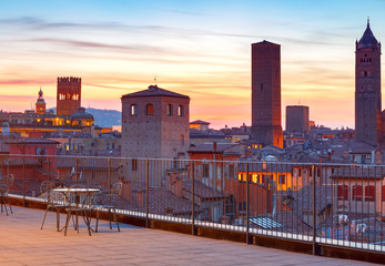 Bologna. Aerial view of the city. - obrazy, fototapety, plakaty