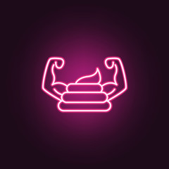 Excrement intestinal neon icon. Elements of probiotics set. Simple icon for websites, web design, mobile app, info graphics