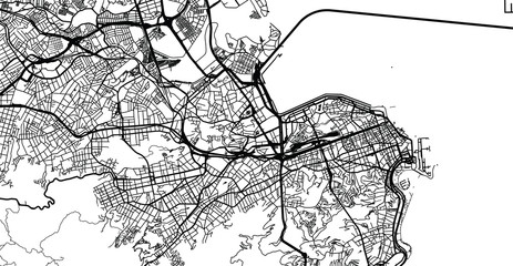 Fototapeta na wymiar Urban vector city map of Rio de Janeiro, Brazil
