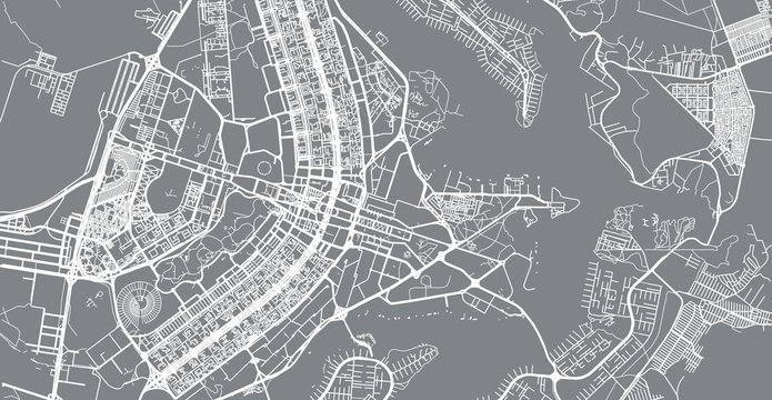 Urban vector city map of Brasilia, Brazil