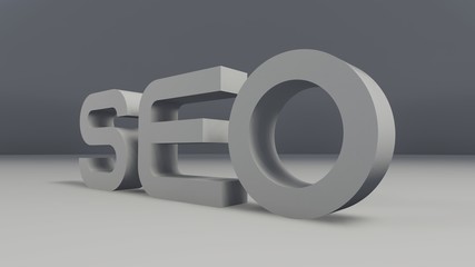 3D Rendering - Word SEO Material in steel - illustration