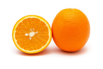 orange in cut on white background