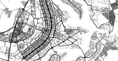 Urban vector city map of Brasilia, Brazil