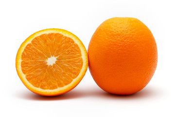 orange in cut on white background