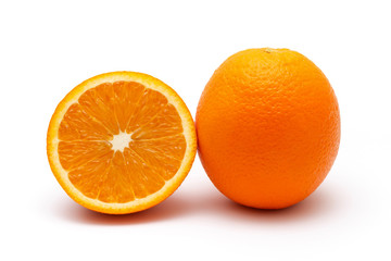 orange in cut on white background