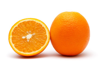 orange in cut on white background
