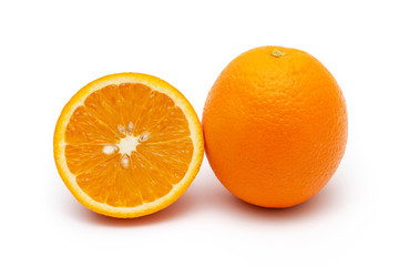 orange in cut on white background