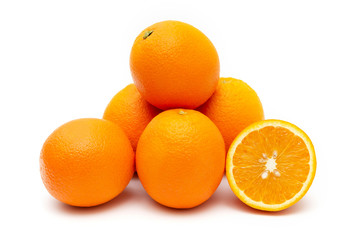 oranges on a white background