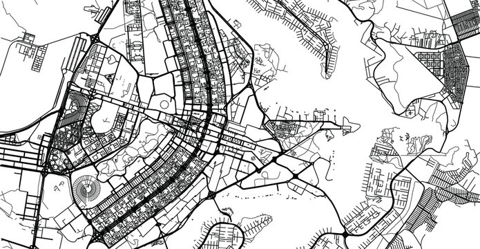 Urban Vector City Map Of Brasilia, Brazil