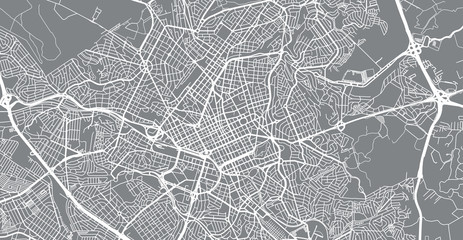 Urban vector city map of Campinas, Brazil