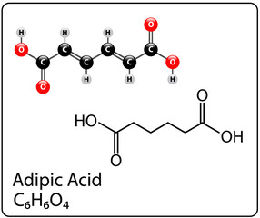 Adipic Acid Molecule Structure