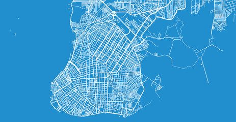 Urban vector city map of Belem, Brazil