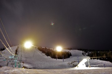 ski resort in the night