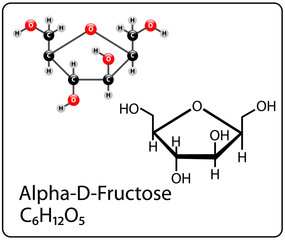Alpha-D-Fructose Molecule Structure