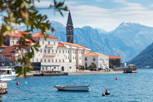 Beautiful photo of Perast town in Montenegro