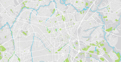 Fototapeta premium Urban vector city map of Gioania, Brazil