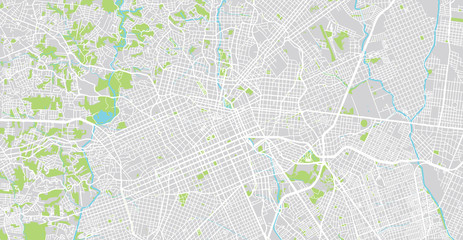 Fototapeta premium Urban vector city map of Curitiba, Brazil