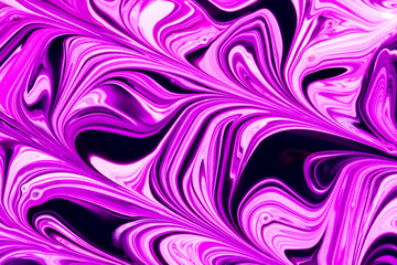 Abstract background illustration of purple, pink and black liquid paint swirls
