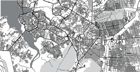 Fototapeta na wymiar Urban vector city map of Sao Luis, Brazil