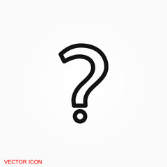 Information support, question mark icon vector sign symbol for design