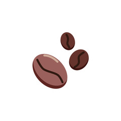 Three coffee beans flat icon, vector sign, Coffee beans colorful pictogram isolated on white. Symbol, logo illustration. Flat style design