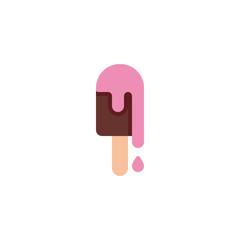 Popsicle flat icon, vector sign, Ice cream stick colorful pictogram isolated on white. Dessert snack symbol, logo illustration. Flat style design