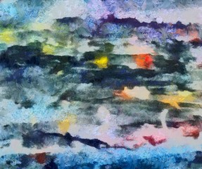 Impression color mix abstract texture art. Artistic bright background. Oil painting artwork. Modern style graphic wallpaper. Large strokes of paint. Colorful pattern for design work or wallpaper.