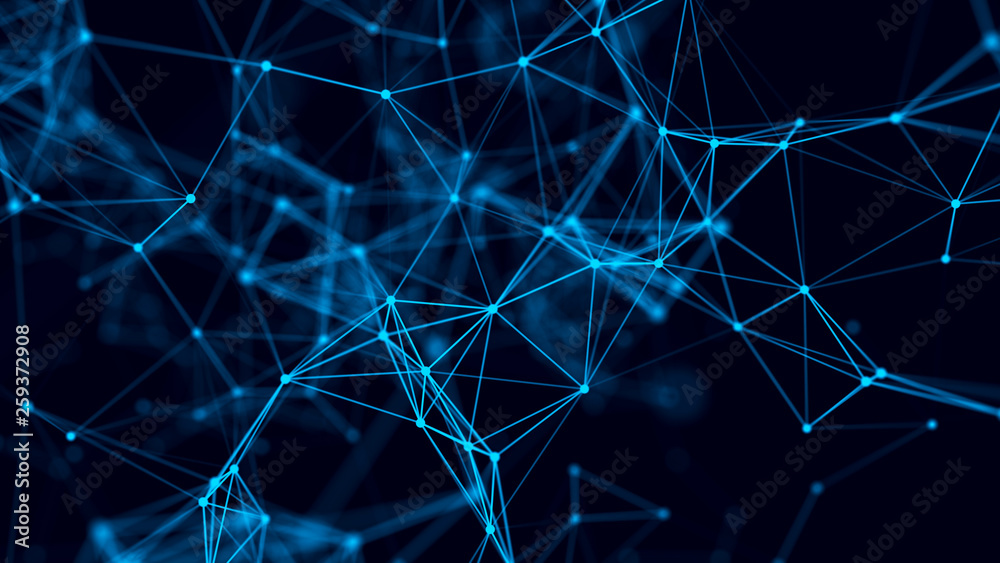 Poster Connection background with dots and lines. Big data. Network connection structure. 3D rendering.