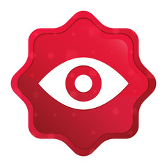 Eye icon misty rose red starburst sticker button