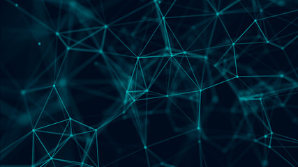 Fototapeta premium Connection background with dots and lines. Big data. Network connection structure. 3D rendering.