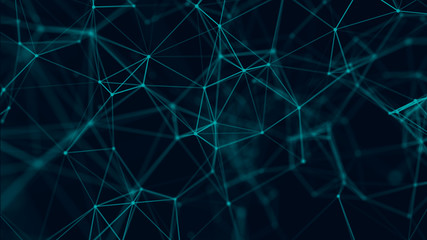 Connection background with dots and lines. Big data. Network connection structure. 3D rendering.