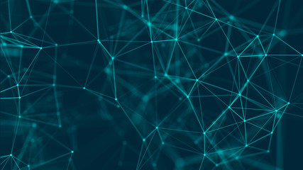 Connection background with dots and lines. Big data. Network connection structure. 3D rendering.