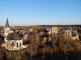 Flugbild-Panorama Burgruine Kastellaun