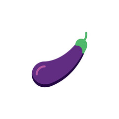 Eggplant, vegetable flat icon, vector sign, One eggplant colorful pictogram isolated on white. Symbol, logo illustration. Flat style design