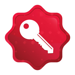 Key icon misty rose red starburst sticker button