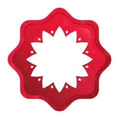 Leafy flower icon misty rose red starburst sticker button
