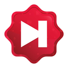 Next track icon misty rose red starburst sticker button