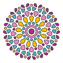 Colorful Mandala Design. Decoration Ornament Or For A Coloring Book Page