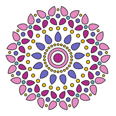 Colorful Mandala Design. Decoration Ornament Or For A Coloring Book Page
