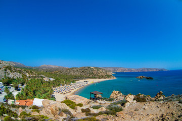 Vai palmtrees bay and beach at Crete island in Greece
