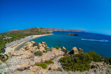 Vai palmtrees bay and beach at Crete island in Greece