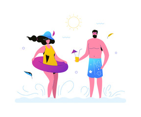 Summer vacation - modern flat design style illustration