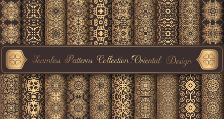 Vintage backgrounds luxury seamless patterns golden design elements