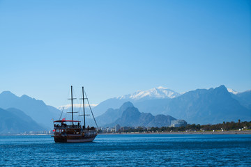Fototapeta na wymiar Sea and boat background