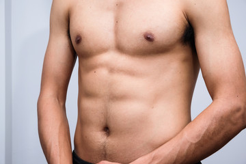 Sexy six pack muscular male torso