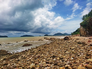 small rocks on a beachside